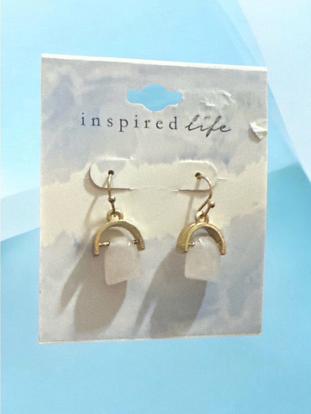 Inspired Life White Stone & Gold Arch Drop Earrings
2051